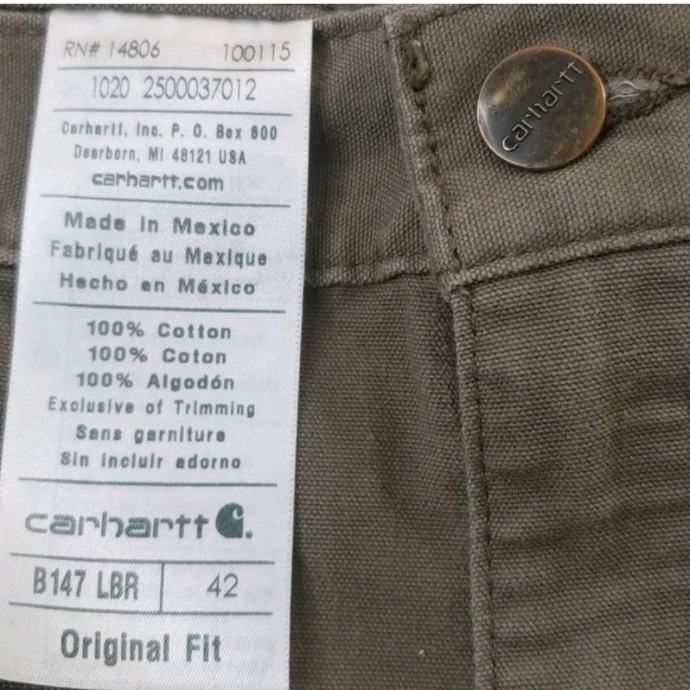Carhartt 2 Carpenter Cargo Shorts Men 42 Brown Canvas Grunge Streetwear Y2k Vtg